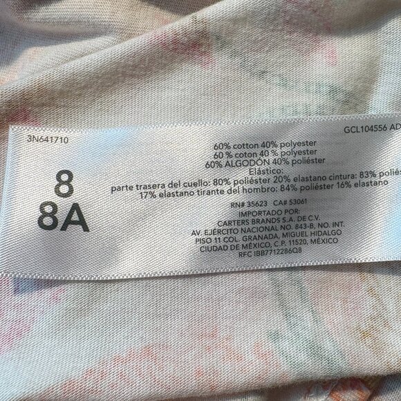 OshKosh Girls Floral Summer Cotton Blend Maxi Dress Size 8 (SKU: 156G) - Picture 6 of 6